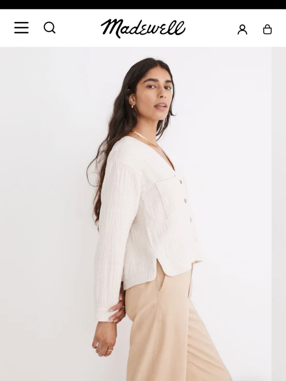 Madewell Lightspun Cardigan Top in Oatmeal Melange Size Small - Picture 14 of 15